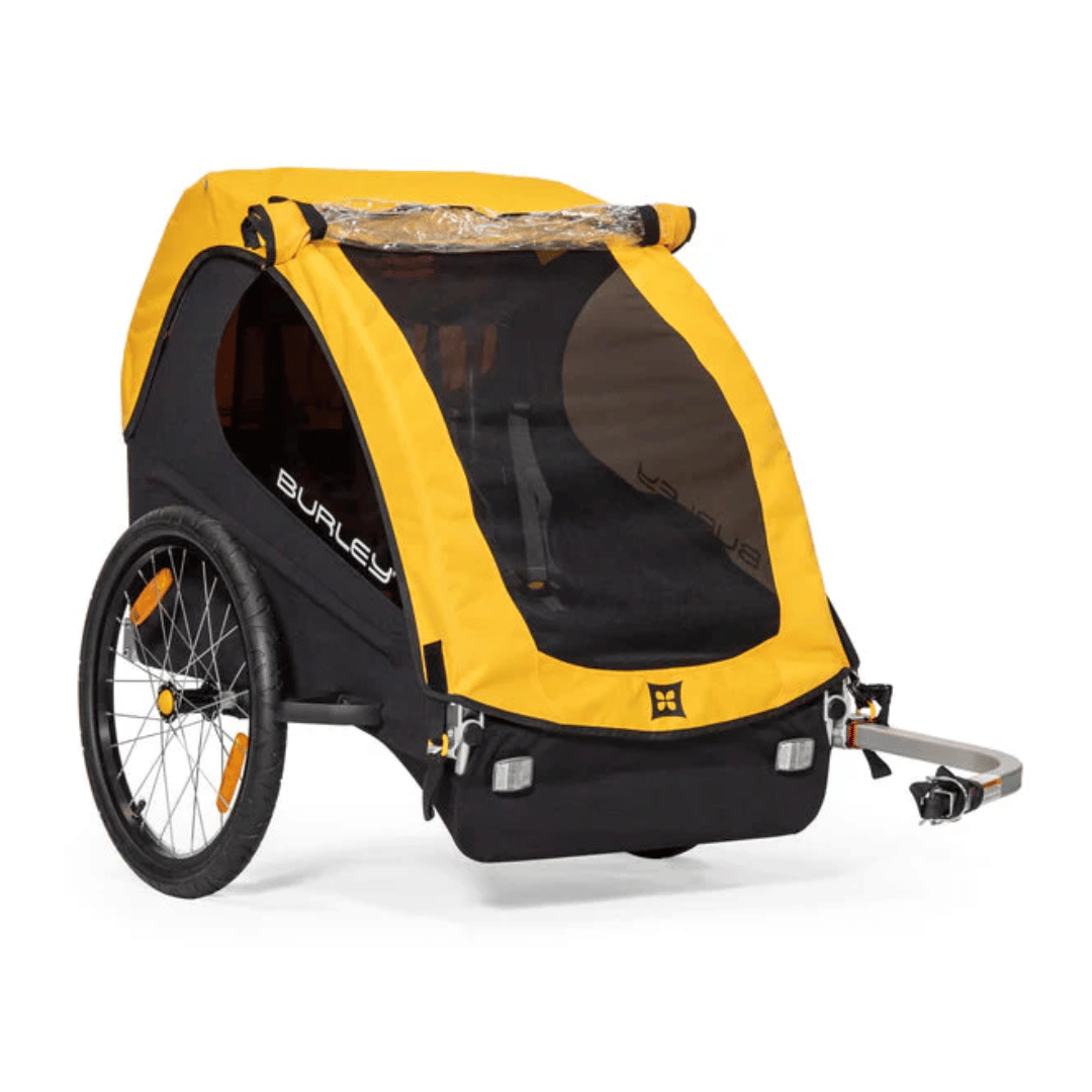 Burley Bee double child trailer hire Tweed Valley ebike